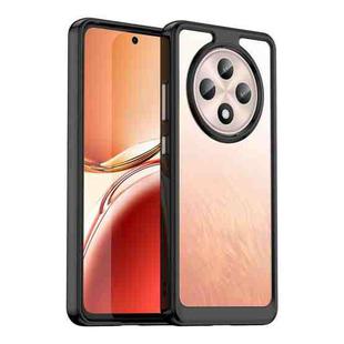 For OPPO Reno12 F 4G Colorful Series Acrylic Hybrid TPU Phone Case(Black)