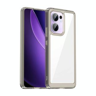 For OPPO Reno13 F Colorful Series Acrylic Hybrid TPU Phone Case(Transparent Grey)