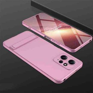 For Xiaomi Redmi Note 12 4G GKK Three Stage Splicing Full Coverage PC Phone Case with Stand(Rose Gold)