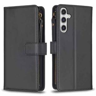 For Samsung Galaxy A14 9 Card Slots Zipper Wallet Leather Flip Phone Case(Black)