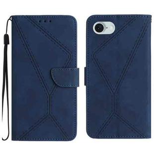 For iPhone SE 2024 Stitching Embossed Leather Phone Case(Blue)