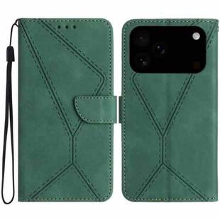 For iPhone 17 Pro Max Stitching Embossed Leather Phone Case(Green)
