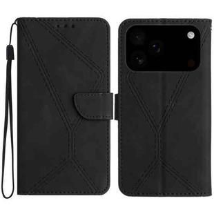 For iPhone 17 Pro Max Stitching Embossed Leather Phone Case(Black)