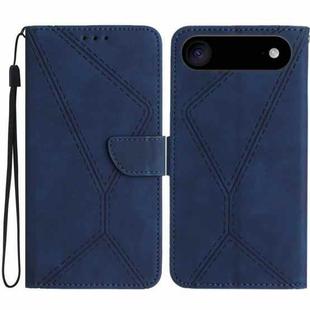 For iPhone 17 Air Stitching Embossed Leather Phone Case(Blue)