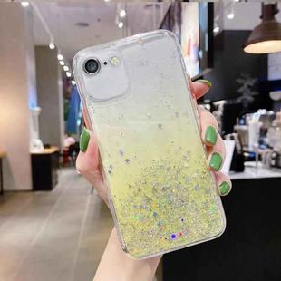 For iPhone 6s / 6 Starry Gradient Glitter Powder TPU Phone Case(Yellow)