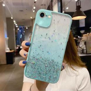 For iPhone SE 2022 / SE 2020 / 8 / 7 Starry Gradient Glitter Powder TPU Phone Case(Lake Green)