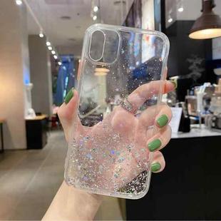 For iPhone XS / X Starry Gradient Glitter Powder TPU Phone Case(Transparent)