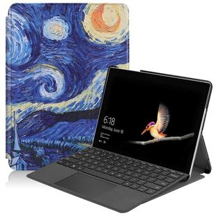 For Microsoft Surface Go 2 / Surface Go Colored Drawing Voltage Elastic Texture Horizontal Flip Leather Case with Holder(Starry Sky)