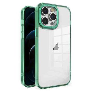 For iPhone 12 Pro Max Crystal TPU + PC Electroplated Lens Frame Phone Case(Green)