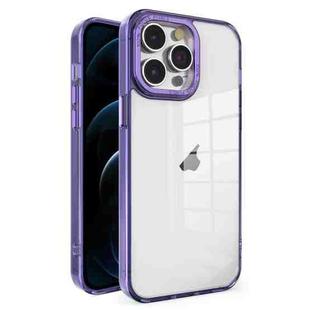 For iPhone 12 Pro Crystal TPU + PC Electroplated Lens Frame Phone Case(Purple)