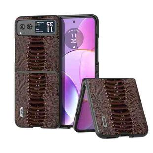 For Motorola Razr 40 ABEEL Genuine Leather Weilai Series Phone Case(Coffee)