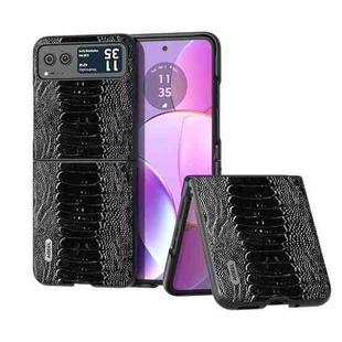 For Motorola Razr 40 ABEEL Genuine Leather Weilai Series Phone Case(Black)