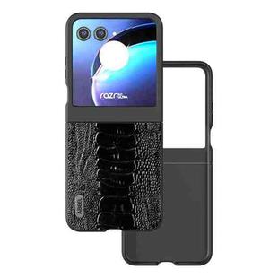 For Motorola Razr 50 ABEEL Genuine Leather Weilai Series Phone Case(Black)