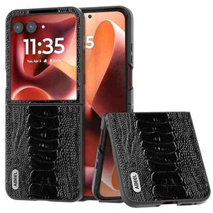 For Motorola Razr 60 Ultra ABEEL Genuine Leather Weilai Series Phone Case(Black)