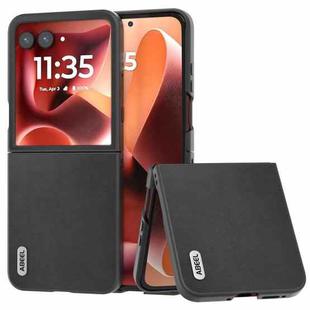 For Motorola Razr 60 Ultra ABEEL Genuine Leather Xiaoya Series Phone Case(Black)