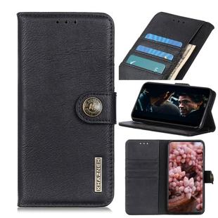 For LG Velvet KHAZNEH Cowhide Texture Horizontal Flip Leather Case with Holder & Card Slots & Wallet(Black)