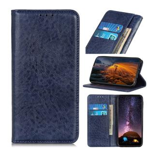 For LG Velvet Magnetic Crazy Horse Texture Horizontal Flip Leather Case with Holder & Card Slots & Wallet(Blue)