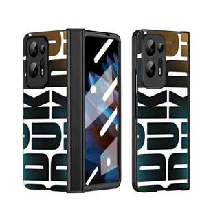 For OPPO Find N2 Integrated Electroplating Folding Phone Case with Hinge(Black)