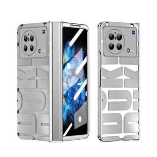 For vivo X Fold Integrated Electroplating Folding Phone Case with Hinge(Silver)