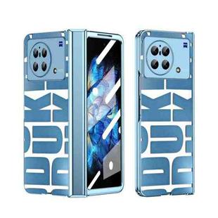For vivo X Fold Integrated Electroplating Folding Phone Case with Hinge(Blue)