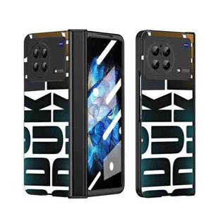 For vivo X Fold Integrated Electroplating Folding Phone Case with Hinge(Black)