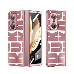 For Honor Magic V Integrated Electroplating Folding Phone Case with Hinge(Rose Gold)