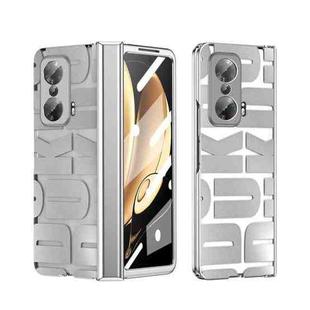 For Honor Magic V Integrated Electroplating Folding Phone Case with Hinge(Silver)