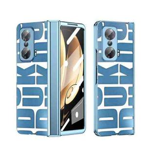 For Honor Magic V Integrated Electroplating Folding Phone Case with Hinge(Blue)