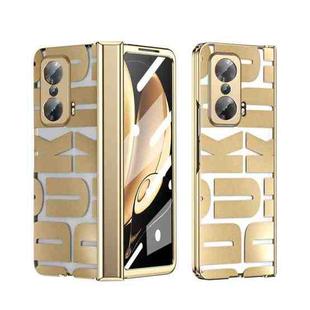 For Honor Magic V Integrated Electroplating Folding Phone Case with Hinge(Tyrant Gold)