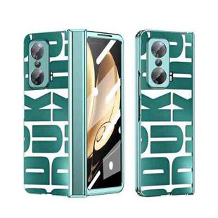 For Honor Magic V Integrated Electroplating Folding Phone Case with Hinge(Green)