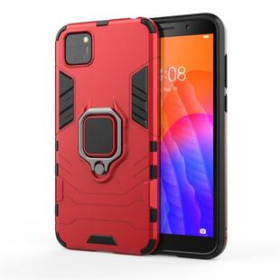 For Huawei Y5P PC + TPU Shockproof Protective Case with Ring Holder(Red)