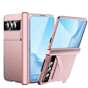 For Google Pixel Fold Integrated Electroplating PC All-inclusive Phone Case with Hinge(Pink)