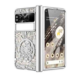 For Google Pixel Fold Mechanical Legend Integrated Electroplating All-inclusive Phone Case(Silver)