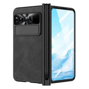 For Google Pixel Fold Integrated Napa Texture All-inclusive Phone Case with Pen Slot(Black)