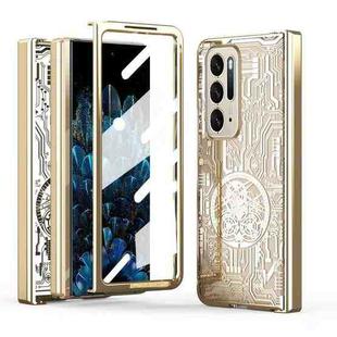 For OPPO Find N Mechanical Legend Integrated Electroplating All-inclusive Phone Case(Champagne Gold)