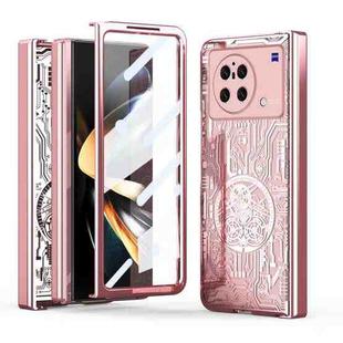 For vivo X Fold Mechanical Legend Integrated Electroplating All-inclusive Phone Case(Rose Gold)