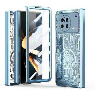 For vivo X Fold Mechanical Legend Integrated Electroplating All-inclusive Phone Case(Blue)