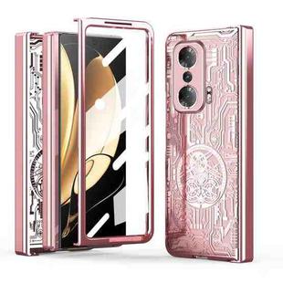 For Honor Magic V Mechanical Legend Integrated Electroplating All-inclusive Phone Case(Rose Gold)