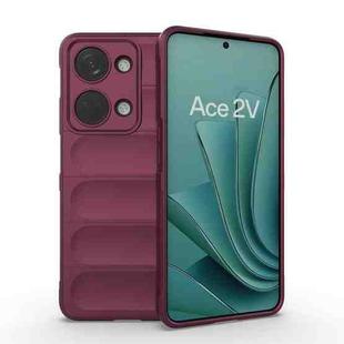 For OnePlus Ace 2V Magic Shield TPU + Flannel Phone Case(Wine Red)