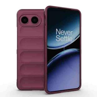 For OnePlus Nord 4 5G Global Magic Shield TPU + Flannel Phone Case(Wine Red)