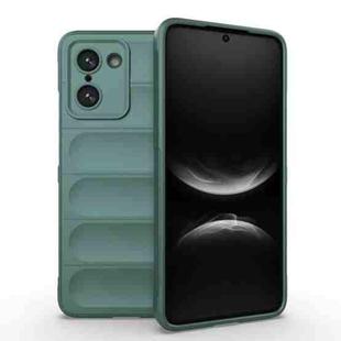 For OnePlus Ace 5 Racing / Nord 5 Magic Shield TPU + Flannel Phone Case(Dark Green)