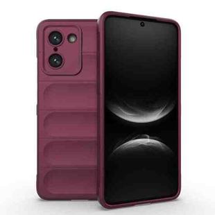 For OnePlus Ace 5 Racing / Nord 5 Magic Shield TPU + Flannel Phone Case(Wine Red)