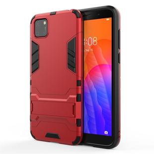 For Huawei Y5P PC + TPU Shockproof Protective Case with Holder(Red)