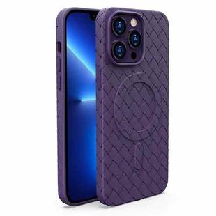 For iPhone 13 Pro Woven Pattern MagSafe Magnetic Cooling Phone Case(Purple)