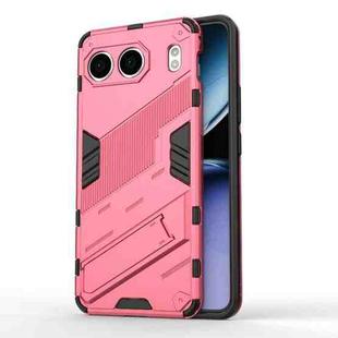 For OnePlus Nord 4 5G Global Punk Armor 2 in 1 PC + TPU Phone Case with Holder(Light Red)