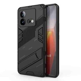 For vivo iQOO Neo8 Punk Armor 2 in 1 PC + TPU Phone Case with Holder(Black)