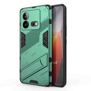For vivo iQOO Neo8 Punk Armor 2 in 1 PC + TPU Phone Case with Holder(Green)