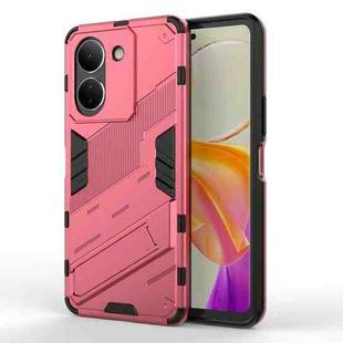 For vivo Y78 Global Punk Armor 2 in 1 PC + TPU Phone Case with Holder(Light Red)