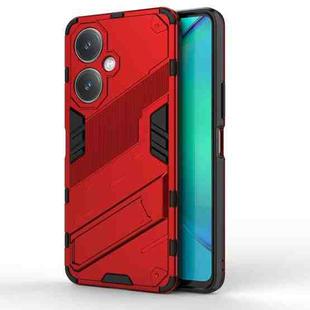 For vivo Y27 4G Global Punk Armor 2 in 1 PC + TPU Phone Case with Holder(Red)