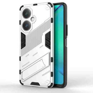 For vivo Y27 4G Global Punk Armor 2 in 1 PC + TPU Phone Case with Holder(White)